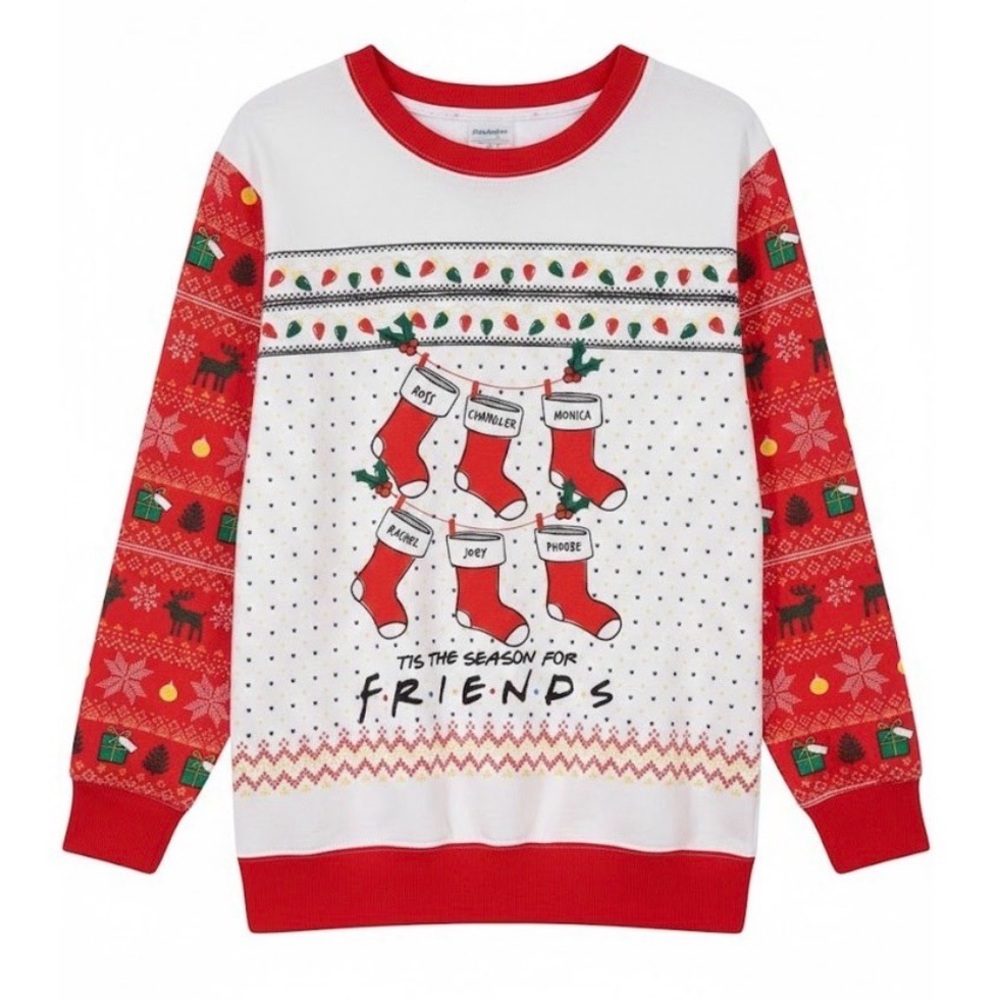 Festive Red and White Christmas Sweater